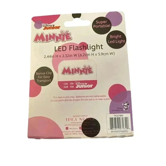 📀 Minnie Mouse Bright LED Clip-on Flashlight- NEW - Picture 2 of 2
